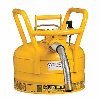 JUSTRITE Type II DOT Safety Can Yellow 12 in H, 13M489