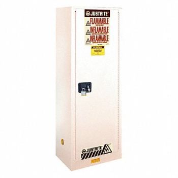 JUSTRITE Flammable Cabinet 22 gal White, 13M538