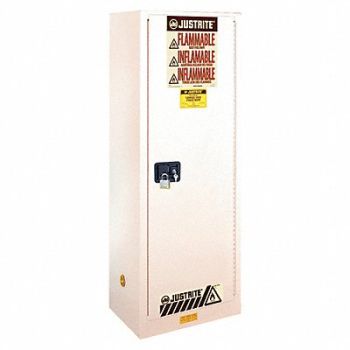 JUSTRITE Flammable Cabinet 22 gal White, 13M543