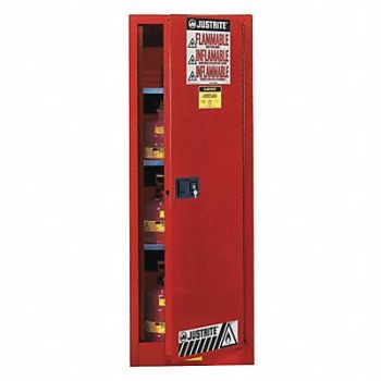 JUSTRITE Flammable Cabinet 54 gal Red, 13M561