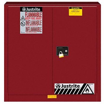 JUSTRITE Flammable Cabinet 30 gal Red, 13M551