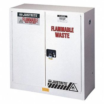 JUSTRITE Flammable Cabinet 45 gal White, 13M554