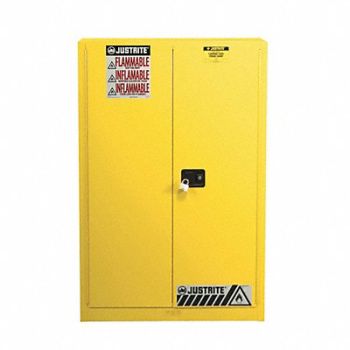 JUSTRITE K3033 Flammable Cabinet 60 gal Yellow, 13M555
