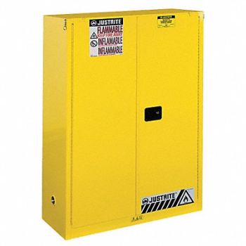 JUSTRITE K3034 Flammable Cabinet 60 gal Yellow, 13M558