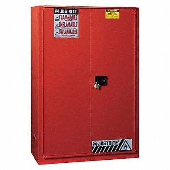JUSTRITE Flammable Cabinet 60 gal Red, 102WY5