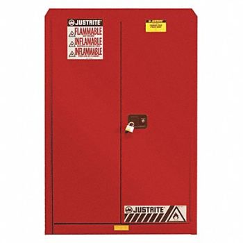 JUSTRITE Flammable Cabinet 96 gal Red, 13M567
