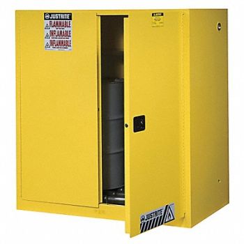 JUSTRITE K3030 Flammable Cabinet Vertical 2X30 gal YLW, 102WZ7
