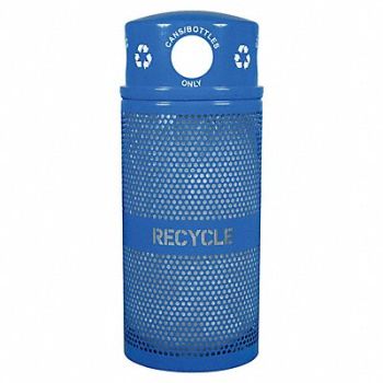 TOUGH GUY Recycling Container Blue 34 gal., 13P560