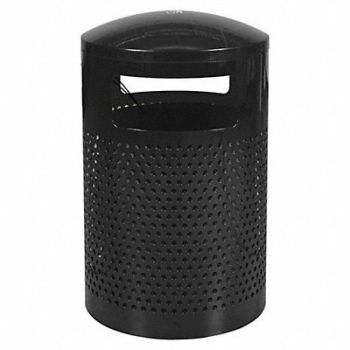 TOUGH GUY Trash Can 40 gal Black Steel, 13P565