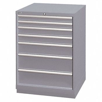 LISTA Mod Drwr Cab 41-3/4 H 7 Drwr Light Gray, 13P572