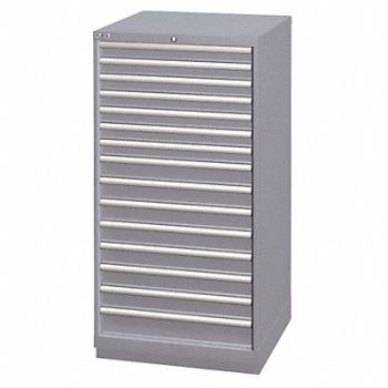 LISTA Mod Drwr Cab 59-1/2 H 15 Drwr Light Gray, 13P579