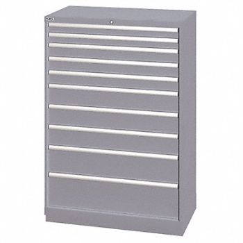 LISTA Mod Drwr Cab 59-1/2 H 10 Drwr Light Gray, 13P587