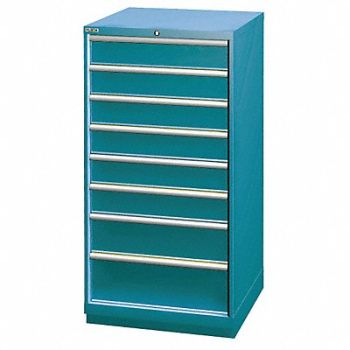 LISTA Mod Drwr Cab 59-1/2 H 8 Drwr Clssc Blue, 13P594