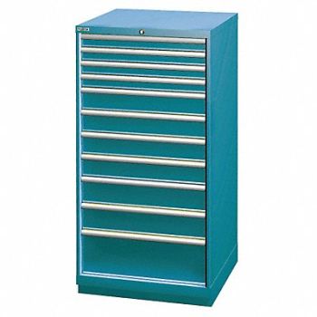 LISTA Mod Drwr Cab 59-1/2 H 11 Drwr Clssc Blue, 13P596