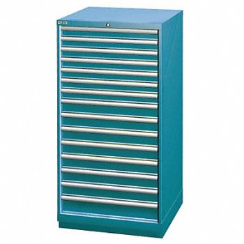 LISTA Mod Drwr Cab 59-1/2 H 15 Drwr Clssc Blue, 13P598