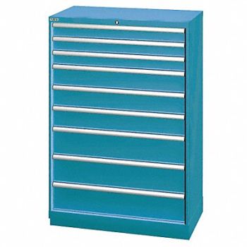 LISTA Mod Drwr Cab 59-1/2 H 9 Drwr Clssc Blue, 13P605