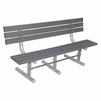 ULTRASITE Outdoor Bench 72 in L Gry RCYCLD PLSTC, 13P997