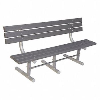 ULTRASITE Outdoor Bench 96 in L Gry RCYCLD PLSTC, 13P998