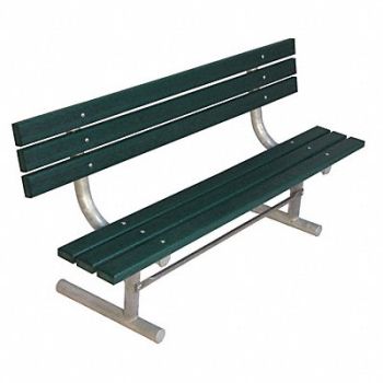ULTRASITE Outdoor Bench 96 in L Grn RCYCLD PLSTC, 13R005