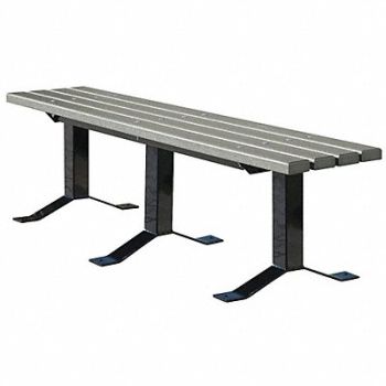 ULTRASITE Outdoor Bench 72 in L Gray PLSTC, 13R018