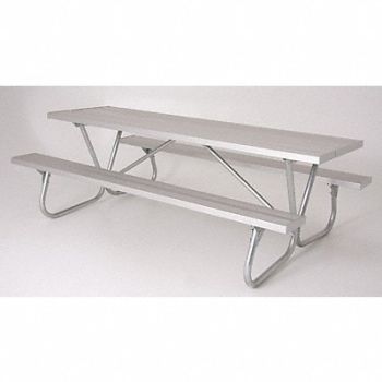 ULTRASITE Picnic Table 96 W x68 D Silver, 13R062