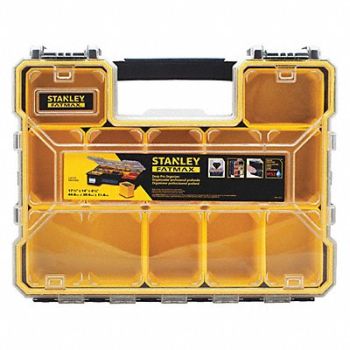 STANLEY Comprt Bx Mtl Ltchs Clr/Blk/Ylw 4 1/2 in, 13U670