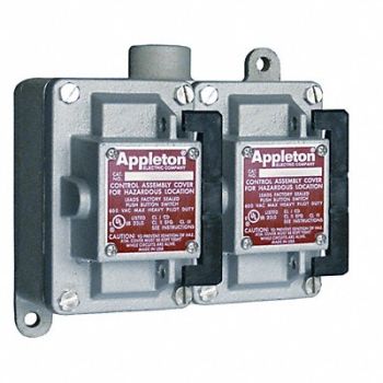 APPLETON ELECTRIC Control Station 3/4 In 2 Gang 10A @ 600V, 13V017