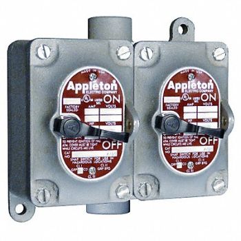 APPLETON ELECTRIC Tumbler Switch EDSC Series 2 Gang 2-Pole, 13V054