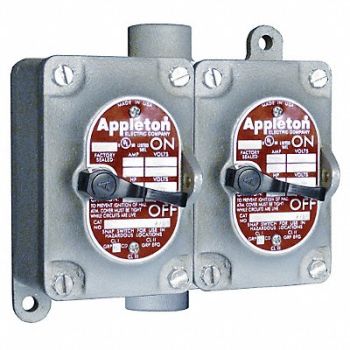 APPLETON ELECTRIC Tumbler Switch EDSC Series 2 Gangs 4-Way, 13V117