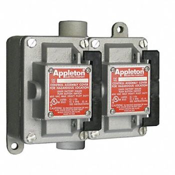 APPLETON ELECTRIC Control Station 3/4 In 2 Gang 10A @ 600V, 13V123