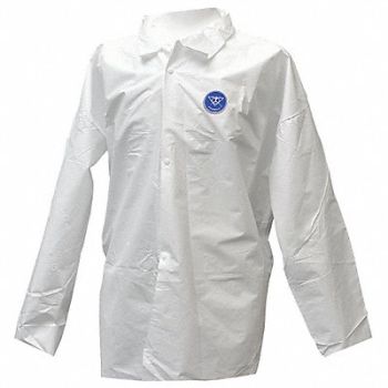 ACTION CHEMICAL Promax(R) Long Sleeve Shirt Wht XL PK50, 13V937