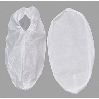 ACTION CHEMICAL Shoe Covers L White PK200, 13V938