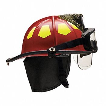 BULLARD Fire Helmet Red Fiberglass, 13W080