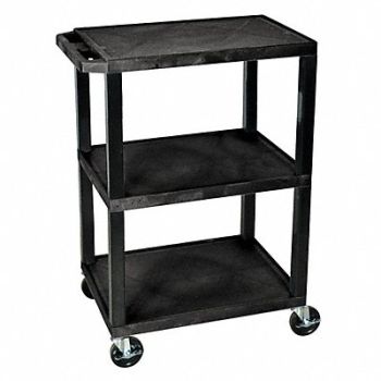 GRAINGER APPROVED Utility Cart 300 lb Cap. Resin 3 Shlvs, 13W538