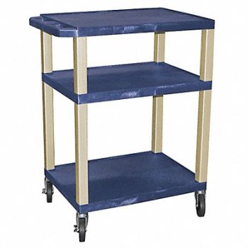 GRAINGER APPROVED Utility Cart 300 lb Cap. Resin 3 Shlvs, 13W562