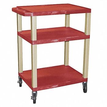 GRAINGER APPROVED Utility Cart 300 lb Cap. Resin 3 Shlvs, 13W565