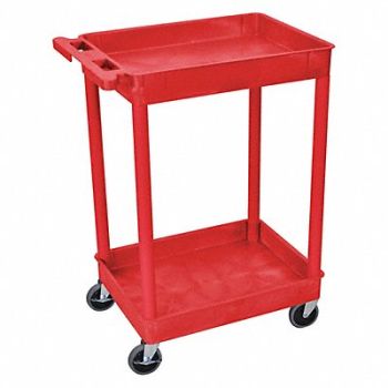GRAINGER APPROVED Utility Cart 300 lb Cap. PE 2 Shelves, 13W630