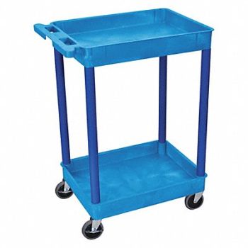 GRAINGER APPROVED Utility Cart 300 lb Cap. PE 2 Shelves, 13W631