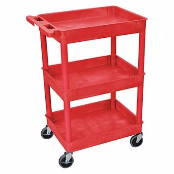 GRAINGER APPROVED Utility Cart 300 lb Cap. PE 2 Shelves, 13W633