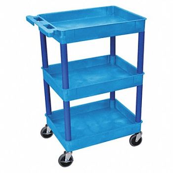 GRAINGER APPROVED Utility Cart 300 lb Cap. PE 2 Shelves, 13W634