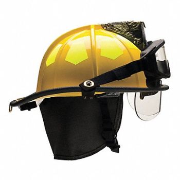 BULLARD Fire Helmet Yellow Fiberglass, 13W780