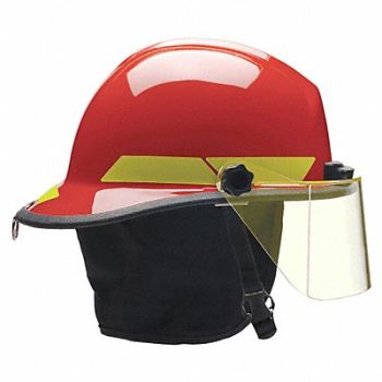 BULLARD Fire Helmet Red Thermoplastic, 13W791