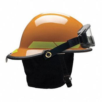 BULLARD Fire Helmet Orange Fiberglass, 13W804