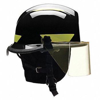 BULLARD G8579 Fire/Rescue Helmet Black Thermoplastic, 13W811