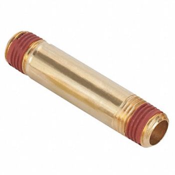 PARKER Long Pipe Nipple 1/2 In 3-1/2 In L Brass, 13Y794