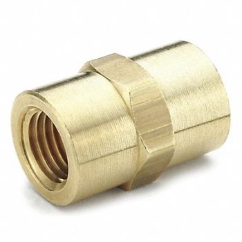 PARKER Hex Coupling Brass 1/8 in Pipe Size FNPT, 13Y873