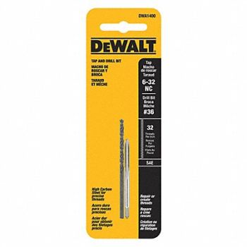 DEWALT Drill and Tap Set 6 -32NC Thread 2 pcs., 141H63