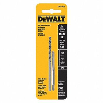 DEWALT Drill and Tap Set 10 -32NF Thread 2 pcs., 141H66