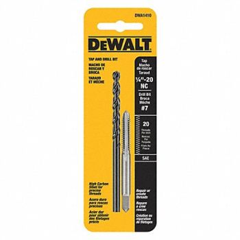 DEWALT Drill and Tap Set 1/4 -20NC Thread 2 pcs, 141H68