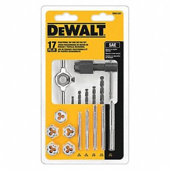 DEWALT Fractional Tap and Die Set 17 pcs., 141H77